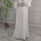 Wunderschönes weißes glitzerndes Pailletten-Perlen-Herzstück-A-Linie-langes Ballkleid Partykleid Abendkleid DP6496