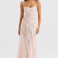 Vintage Floral Jacquard Spaghetti Strap Design Prom Dress Evening Dress DP6234