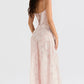 Vintage Floral Jacquard Spaghetti Strap Design Prom Dress Evening Dress DP6234