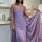 Chic Lilac Sheath Prom Dress Evening Gown Strapless Party Dress Long Formal Dress DP6939
