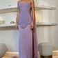 Chic Lilac Sheath Prom Dress Evening Gown Strapless Party Dress Long Formal Dress DP6939