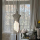 Vintage Beige Sequin Beading Appliques Spaghetti Strap A-line V-neck Party Dresses Homecoming Dresses, DP5791