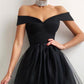Elegant Off Shoulder Binding Layered Mesh Cocktail Dress,DS3980