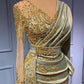 Long Sleevess V-Neck Mermaid Evening Dress With Lace Appliques,DS3252