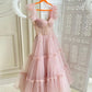 pink short dress,DS4332