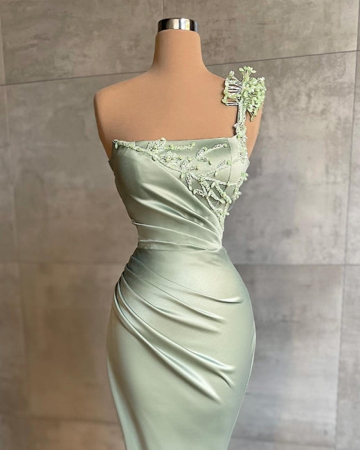 Elegant Mint Long Simple Mermaid Prom Dresses,F04822