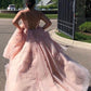 Tulle Long Prom Dresses with Appliques and Beading,Winter Formal Dresses,DS4123