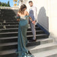 Green evening dresses long,DS3496