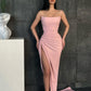 Elegant Sweetheart Mermaid Simple Prom Dresses Online with High Split,F04830
