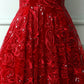 Burgundy v neck lace high low prom dress lace formal dress,DS2126