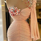 Ocean blue beaded short dress mini party dress Homecoming Dress,DS4153