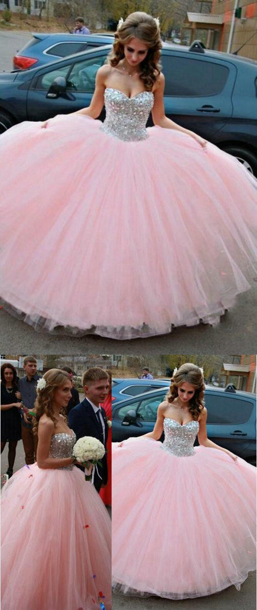 Pink Beaded Quinceanera Dress, Ball Gown, Sweet 16 Dresses, Prom Dress, Graduation Party Dresses ,DS4474