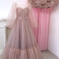 Long Sleeves Tulle Evening dresses party dress Prom dress Birthday,DS4609