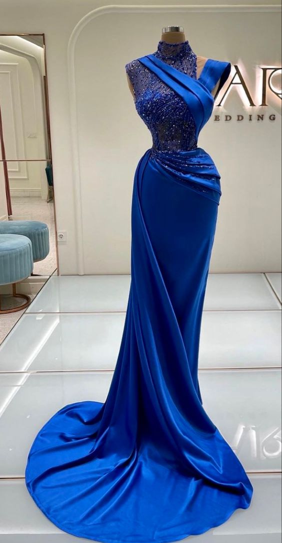 Formal Prom Dresses Luxury Arabic Mermaid Evening Dress Custom Made Party Gown for Banquet,DS4764