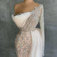 Luxury Tulle One Shoulder Beading Zipper Mermaid Evening Dresses,DS3734