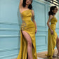 Strapless Appliques Mermaid Prom Dress Long With Split,DS3253