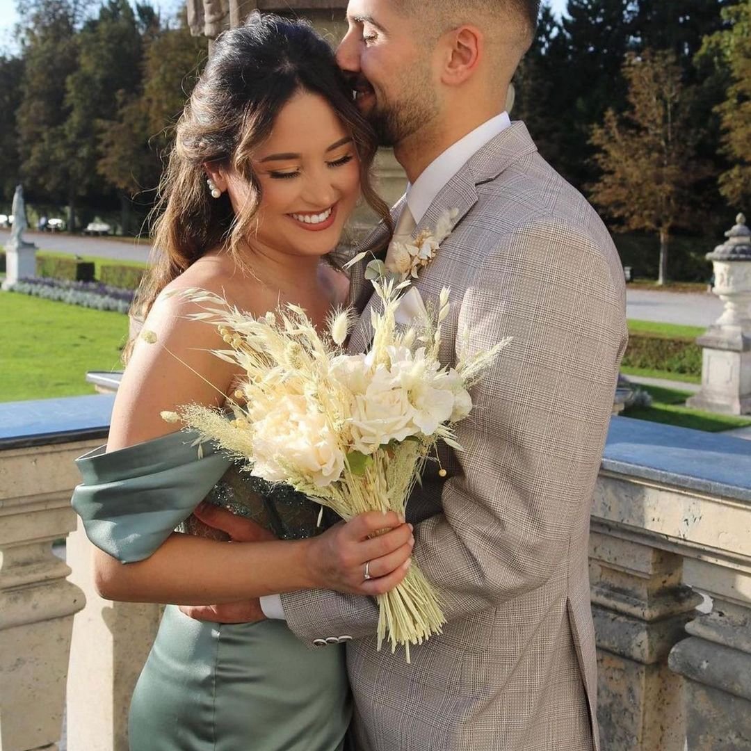 Stunning Off-the-Shoulder Silver Grey Prom Dress Split Long With Appliques,DS3236