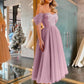 Elegant Off-the-Shoulder Sequins Tulle Short Prom Dress,DS2790