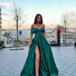 Hot Selling A Line Off The Shoulder Green Long Prom/Evening Dress,DS4780