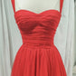 Red tulle long A line prom dress evening dress,DS3207