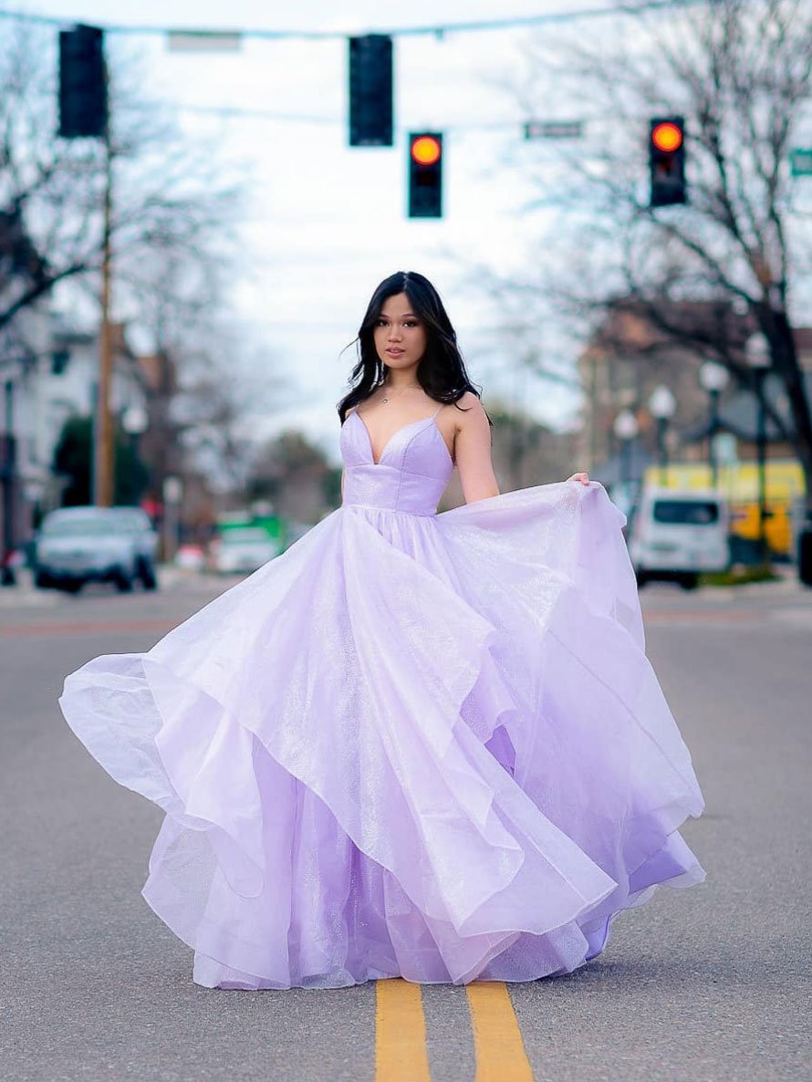 Simple v neck tulle long prom dress pink tulle formal dress,DS1999