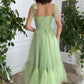 Dark blue tulle short prom dress, blue tulle bridesmaid dress ,DS4012