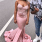 Glamorous Spaghetti Straps Lace Appliques Sleeveless Sexy Mermaid Lace Prom Dresses,DS4524