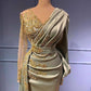 Long Sleevess V-Neck Mermaid Evening Dress With Lace Appliques,DS3252