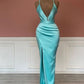 Satin gown strapless with train,DS5136