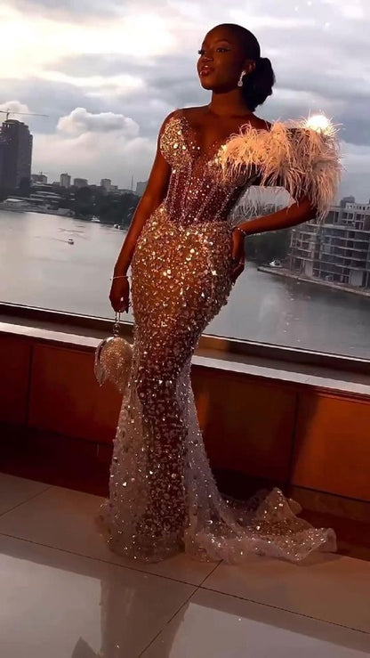 strapless open back dress Sherri Hill Sequin Open Back Prom Dress 54912 Red / 4 main image 0