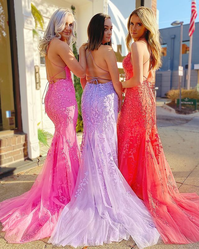 Mermaid Tulle Long Prom Dresses with Appliques and Beading,Formal Dress,Wedding Party Dresses,DS4122