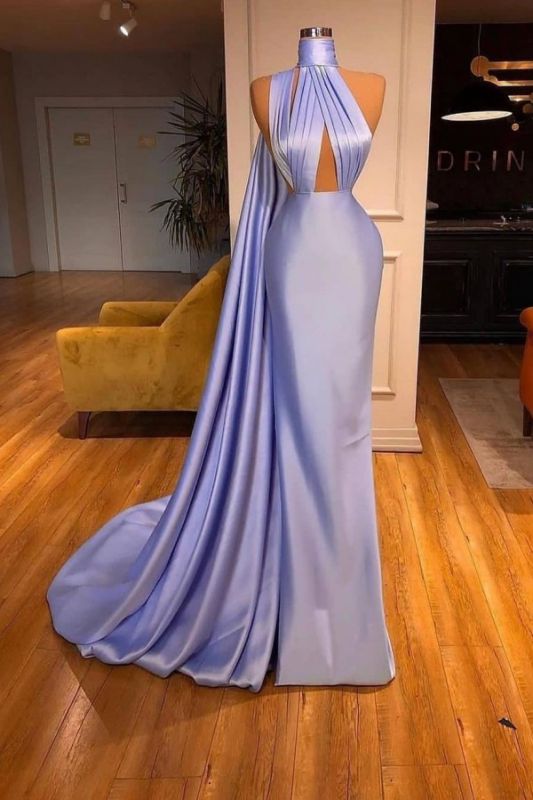 Charming Lilac One-shoulder Mermaid Long Prom Dresses Satin Sleveless Party Dress,DS4021