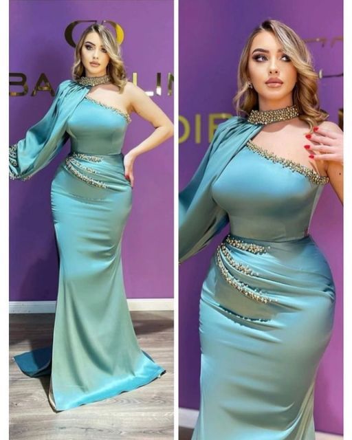 Formal Prom Dresses Luxury Arabic Mermaid Evening Dress Custom Made Party Gown for Banquet,DS4765