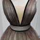 Simple Coffee tulle sequin long prom dress coffee evening dress,DS2082