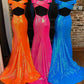 Off the Shoulder Orange Mermaid Long Prom Dress,DS4977