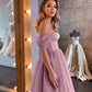 Elegant Off-the-Shoulder Sequins Tulle Short Prom Dress,DS2790