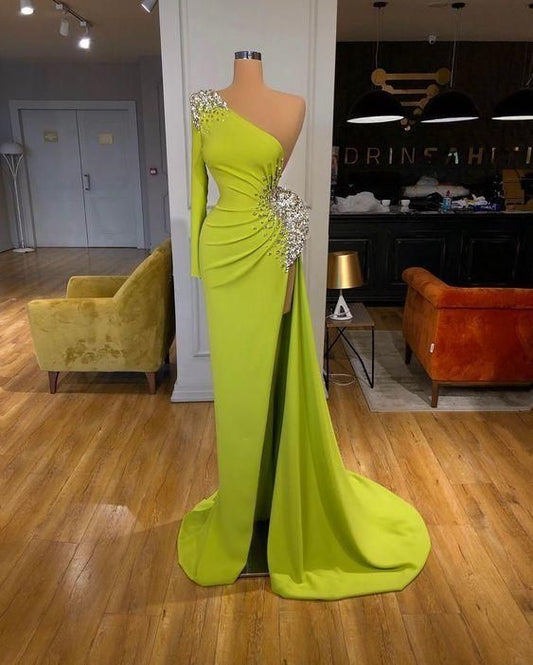 Green long prom dress evening dress,DS4877