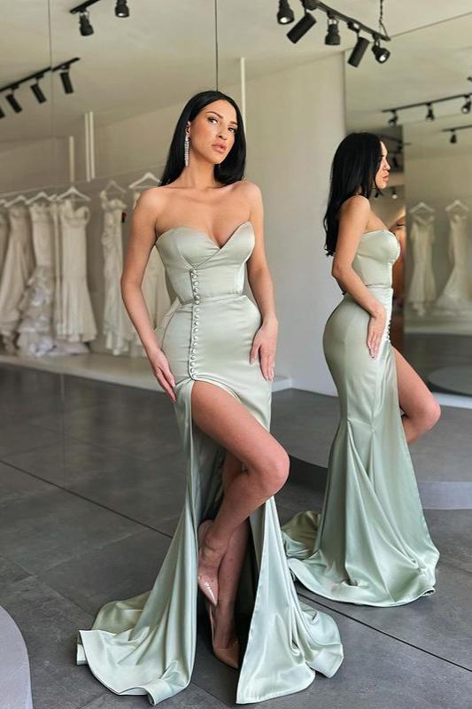 GORGEOUS SWEETHEART MERMAID LONG PROM DRESS WITH SIDE SLIT,DS3526