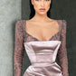 DUSTY PINK HIGH-SPLIT TWO-TONED SPARKLE BEADED MERMAID PROM DRESS,DS3516