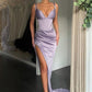 SEXY V-NECK HIGH-SPLIT MERMAID RUCHED LONG PROM DRESS,DS3508