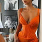 SEXY V-NECK HIGH-SPLIT MERMAID RUCHED LONG PROM DRESS,DS3508