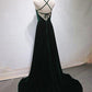 Dark Green Backless Long Prom Dresses, Dark Green Long Formal Evening Bridesmaid Dresses,DS3083