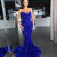 Sweetheart Mermaid Style Royal Blue Sequins Velvet Long Dresses Formal Evening Gown ,DS2747
