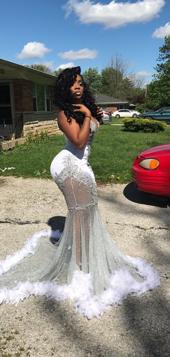 Sexy Prom Dress Mermaid Black Girl Prom Dresses Silver Black Girls Long Formal Evening Dress Prom Dresses,EQ9656