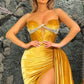 Spaghetti Sweetheart Beaded Prom Dresses with Flutter Sexy High Side Split Long Cocktail Party Women Wear Evening Formal Gowns,LW045