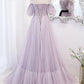 Lavender Soft Tulle Off the Shoulder Long Prom Dress,DS3463