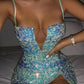 Sequin Glitter Strap Mini Dress Party Night Club,DS4614