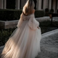 Fancy Off-the-Shoulder Sweetheart Tulle A-Line Long Prom Dress,WD5743