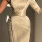 Elegant Ivory One-shoulder Long-Sleeve Sheath Prom Dresses with Sequins,CD3152