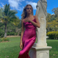 Maxi Dress Magenta Evening,DS12115